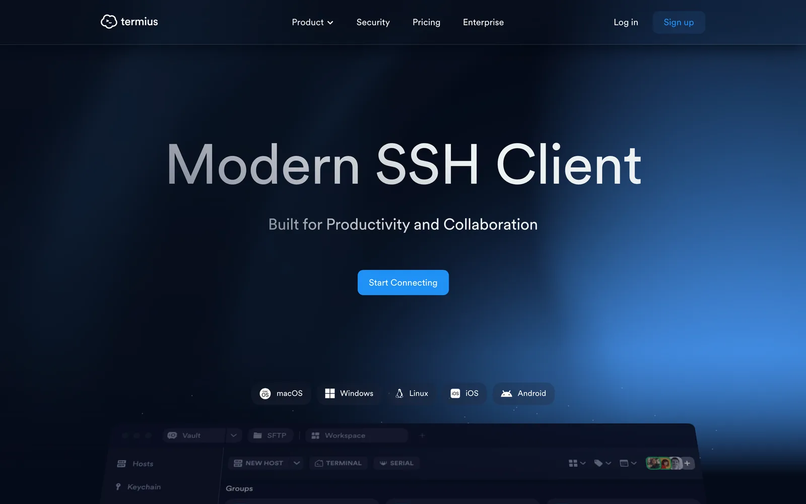 termius.com — Termius leads with cross-platform sync and team features