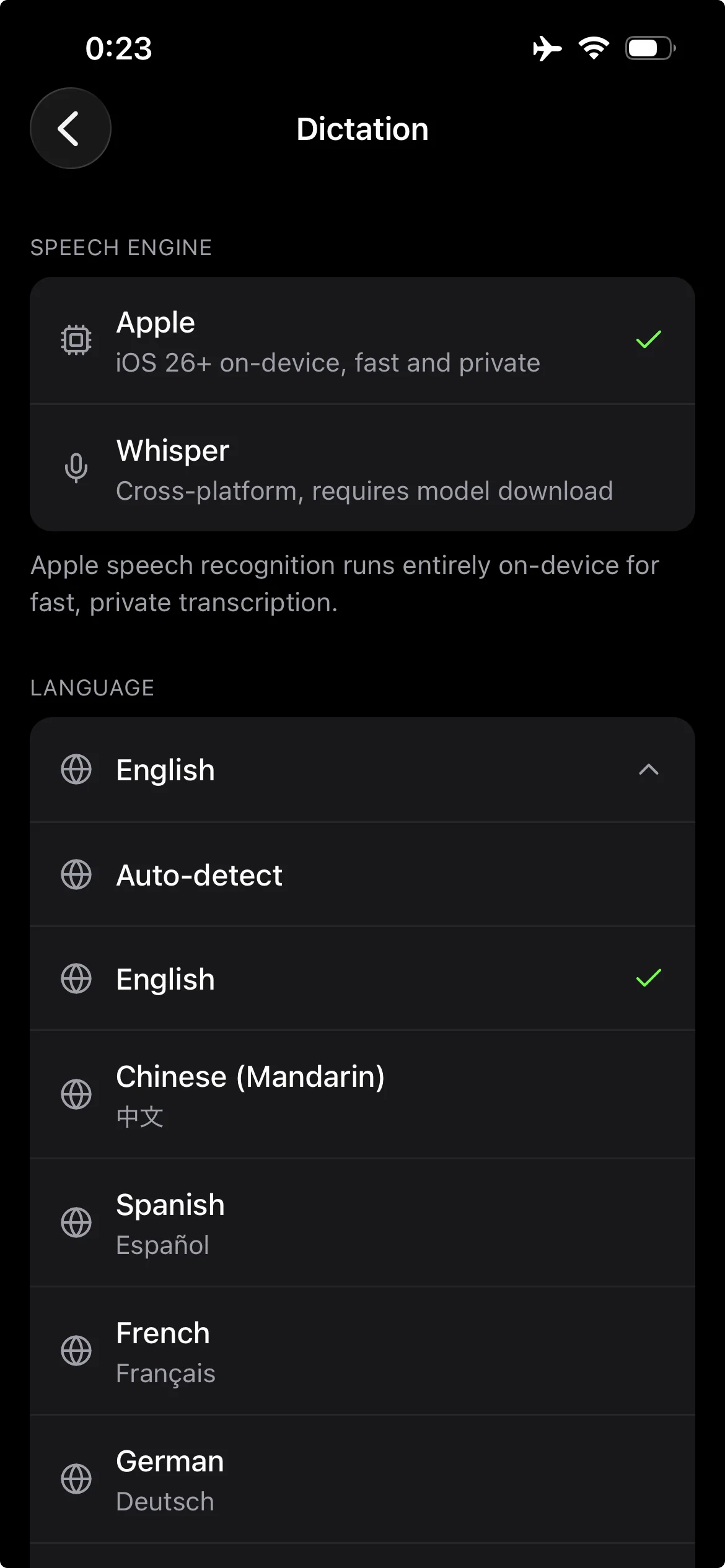 SOTA Dictation Models